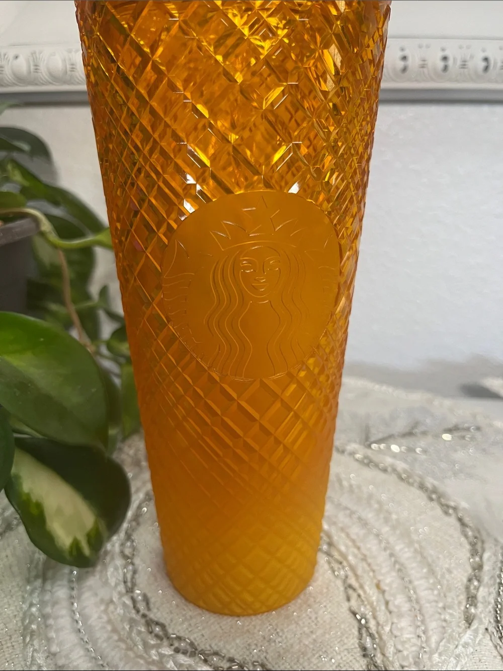 NWOT Starbucks 2021 Summer Orange Mango Ombre Jeweled Studded Tumbler 24oz